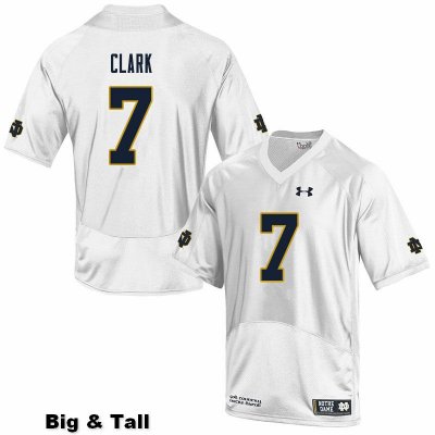 Notre Dame Fighting Irish Men's Brendon Clark #7 White Under Armour Authentic Stitched Big & Tall College NCAA Football Jersey FSG0699YG